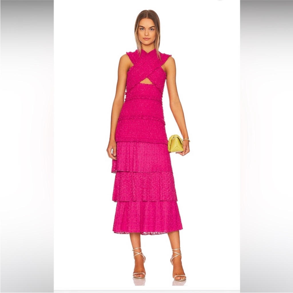 Nwt Saylor Smocked Midi Dress (Medium)